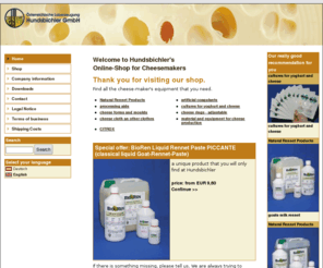 homecheese.org: Sennereibedarf, Käsereibedarf, Naturlab, Shop für Direktvermarkter von Hundsbichler
Sennereibedarf und KÃ¤sereibedarf, Naturlab und andere Artikel fÃ¼r HofkÃ¤sereien, AlmkÃ¤sereien und Direktvermarkter finden Sie im Hundsbichler KÃ¤sereishop.