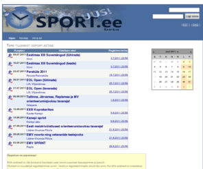 osport.ee: Tere tulemast osport.ee'sse
Osport.ee - veebiteenused spordivõistluste jaoks (registreerimine, tulemused jpm).