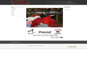 myembtrak.com: EmbTrak :: Embellishment Workflow :: Production Scheduling :: Decoration Management
Embellishment Workflow Management, Screen Print Management, Embellishment Production Scheduling, Embroidery Production Scheduling, EmbTrak