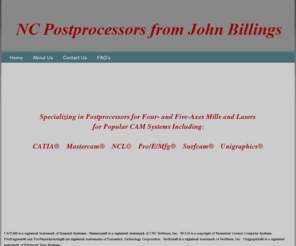 postprocessors.com: NC Postprocessors from John Billings Home
NC Postprocessors for Popular CAM Systems