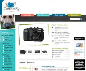 camerafly.com: CameraFly - Find a New Camera at a Great Price
Hundreds of point and shoot, compact zoom, digital SLR and video cameras from top manufacturers with up to date recommendations, current features, specifications and the latest prices.