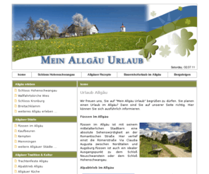 mein-allgaeu-urlaub.com: Urlaub Allgäu - Alles rund um den Allgäu Urlaub
Urlaub Allgäu
Wir freuen uns, Sie auf 