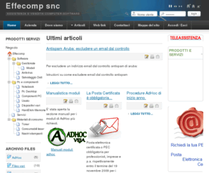 effecomp.it: Home | Effecomp snc
Seleziona una categoria tra quelle elencate qua di seguito, poi seleziona un articolo da leggere. 