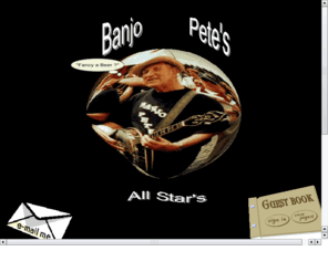 banjopete.co.uk: 
Banjo Pete`s All Star Band. The home of an entertaining Swinging Dixieland Jazz Band. Festivals, Wedding, Parties, Openings....etc.... 