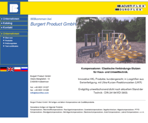 duroflex.asia: Kompensatoren, Elastische Verbindungen, Segeltuchstutzen, Flexible Connectors, Compensators - Burgert Product GmbH
Burgert Product GmbH - Herrsteller von elastischen Verbindungen / Kompensatoren zur Körperschallentkopplung an Luftkanälen und Geräten