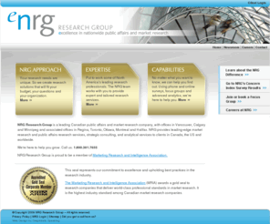 enrgresearch.com: NRG Research Group | market research, Vancouver, Calgary, Winnipeg
NRG provides leading-edge market research and public opinion polling services, strategic consulting, and analytical services to clients in Canada, the U.S. and worldwide.