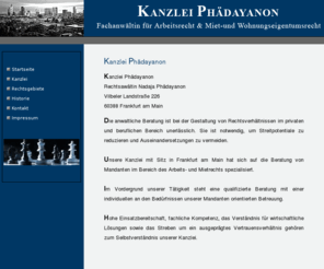 kanzlei-phaedayanon-goetz.com: Kanzlei Phädayanon - Fachanwältin für Arbeitsrecht & Miet- und Wohnungseigentumsrecht
Rechtsanwaltskanzlei Phädayanon in Frankfurt