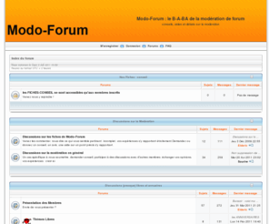 modo-forum.com: Modo-Forum :   le B-A-BA de la modération de forum
Modo-Forum : le B-A-BA de la modération de forum : conseils, aides et débats sur la modération