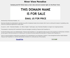 riverviewparadise.com: Riverview Paradise
Riverview Paradise RV Parks on the river front.