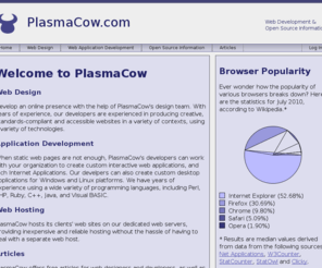 plasmacow.com: Plasma Cow Home
Open Source Web Development, Consultation, and Information
