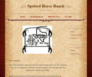 spottedhorseappaloosa.com: Spotted Horse Ranch - Ollie Texas
Spotted horse ranch Ollie Texas