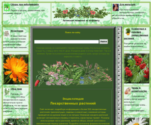 belena.biz: Энциклопедия лекарственных растений
Сайт включает подробную информацию о более 500 лекарственных растениях, названия которых приводятся на русском языке и на латыни. Описание каждого растения включает историческую справку и перечень характерных примет. Указаны используемые части растения, время их сбора, способ заготовки и максимальный период хранения. Подробно изложены фармакологические эффекты, область применения лекарственного средства, недуги, от которых данное растение способно помочь. Даются конкретные методики приготовления отваров, настоек, мазей и ванн. Отдельным пунктом выделены противопоказания к применению данного лекарственного средства. Описаны способы культивирования растения на садовом участке, на огороде или в теплице. Помимо народных наименований растений приведены аптечные названия лекарственных средств, которые готовятся на их основе.