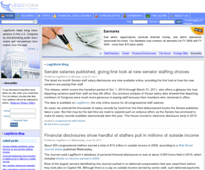 legidope.com: LegiStorm: Transparency's Sidekick - Congressional Staff Salaries and More
A searchable database of US congressional staff salaries free - and only here at LegiStorm.