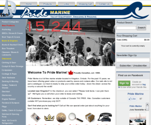 pridemarine.com: Pride Marine - boating electronics accessories supplies hardware sailboat power - Ontario Canada
