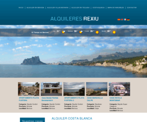 alquileresrexiu.com: Alquiler Costa Blanca. Apartamentos, casas, chalets y villas Alicante  | Alquileres Rexiu
Alquileres Costa Blanca. Casas en Benissa, villas en Moraira, apartamentos en Teulada. Alquiler vacaciones de villas y apartamentos Costa Blanca |Rexiu