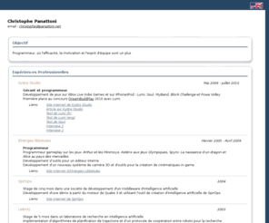panattoni.net: CV de Christophe PANATTONI
