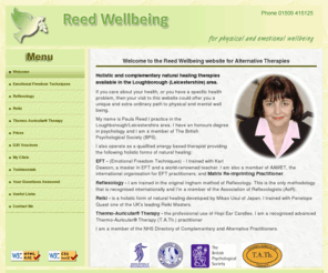 reedwellbeing.co.uk: Reed Wellbeing, complementary healing therapies in Leicester, Loughborough, Leicestershire
Holistic, alternative and complementary healing therapies available in Leicestershire