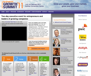 growthsummit.com.au: Two-day executive event for entrepreneurs and leaders of growing companies | Growth Summit 2010 Expo
