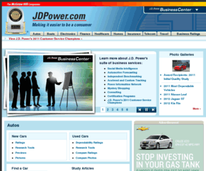 jdpower.com: JDPower.com
Using consumer satisfaction data collected, this site provides consumers information to help them in their buying decisions.  Business center provides performance-improvement-driven certification programs to help businesses improve their operations