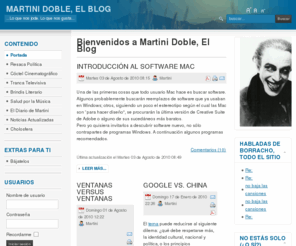 martinidoble.com: Bienvenidos a Martini Doble, El Blog
Martini Doble: Lo que nos jode y lo que nos gusta: política, cine, música, libros.