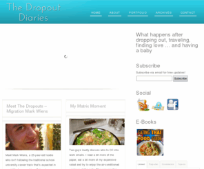 thedropoutdiaries.com: The Dropout Diaries
What happens when a career girl drops out, travels, finds love and has a baby.  A travel blog to inspire other aspiring dropouts.