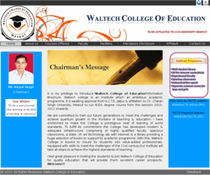 waltechcollege.org: Home : Waltech College of Education, Meerut
Waltech College of Education, an institute to provide quality training for BEd in the state of UP, India.