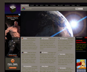 3dtrue.com: 3D Props & Software - 3DTrue
Welcome to 3DTrue. 3D Props & Software, 3DTrue. 3DTrue is a 3D resource site. 3D programs like 3dsmax, Maya, Poser, VRML, PovRay, and more. Poser props, characters, hiar, clothing, meshes and software.