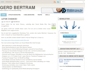 web-erfolg.net: Gerd Bertram Internetmarketing
Internetmarketing Gerd Bertram, mit Affiliate Marketing im Internet Geld verdinen im Internet