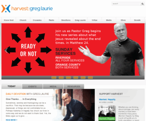 harvestdirect.org: Harvest Ministries with Greg Laurie
Harvest Ministries features the relevant, biblical teaching of Greg Laurie via daily devotional, live webcasts, podcasts, radio program, articles, crusade events, and resources.