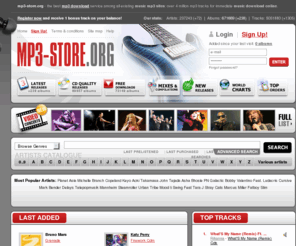 mp3-store.org: mp3-store.org :: mp3 download, buy mp3 music online, legal MP3
mp3 download. mp3-store.org - The Largest digital music storage. Legal, secure mp3 service with well-ordered mp3 content.