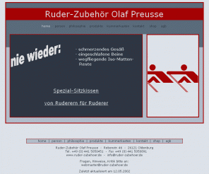 ruder-zubehoer.de: Ruder-Zubehör Olaf Preusse
Ihr Spezialist für Ruder-Sitzkissen
