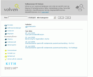 volven.no: Volven
Volven er en nasjonal database som skal gi oversikt over og tilgang til helsetjenestens felles metadatagrunnlag.