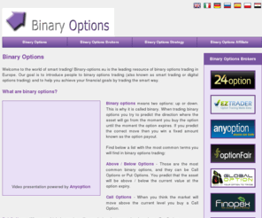 binary-options.eu: Binary Options | Binary Options Brokers
Binary Options EU is the primary binary options resource in Europe. Learn how to trade binary options and how to profit from the markets by trading binary options. 