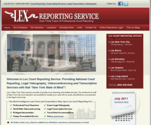 lexreporting.com: New York Court Reporting | Transcription Services | Court Stenographer | Legal Videography
Lex Court Reporting is a preferred New York provider of court stenographer, transcription services, and legal videography. 