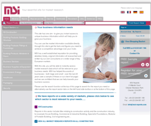 msi-reports.com: Market Research Reports - MSI Reports Ltd - B2B Market Research Reports
MSI has one mission - to provide you with original, high quality market research reports to enable you to make informed business decisions. Regarded as a forward thinking and dynamic organisation, MSI is a well established, independent market research company with emphasis on European business to business markets.  