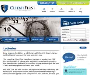 clientfirstlotteries.com: Sell Structured Settlement for Lump Sum | Client First Settlement Funding
You can receive cash for your structured settlement payments. Call 1-(888)794-9430 to get a structured settlement quote.