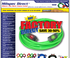 milspec-direct.com: Milspec Direct | Lighted Extension Cords, RV Extension Cords & Adapters - Milspec Direct
Milspec Direct is your premiere manufacturer of personalized extension cords with circuit and ground monitoring, generator cords and recreational vehicle adapters!  We manufacture durable lighted extension cords and adapters for construction sites, household and home office uses, shop applications, recreational vehicles and motor homes.