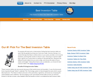 bestinversiontable.com: Our #1 Pick For The Best Inversion Table
See our pick for the best inversion table for back pain relief. Use reviews, ratings, and comparisons to make an informed decision.