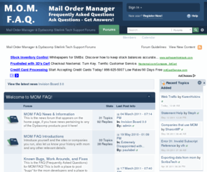 momfaq.com: Mail Order Manager & Dydacomp Sitelink Tech Support Forums
