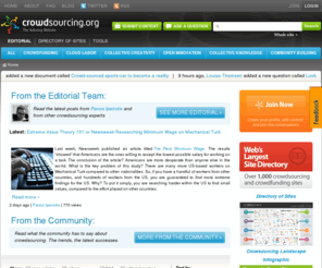 crowdsourcingadvisor.asia: Crowdsourcing and Crowdfunding News and Headlines
Everything and anything crowdsourcing and crowdfunding! News, Sites, Videos and articles! Learn about the explosive growth of crowdsourcing
