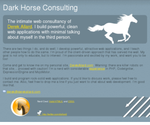 darkhorse.to: Dark Horse Consulting: Accessible Toronto Websites & Programming
Dark Horse Consulting: Accessible Toronto Websites & Programming