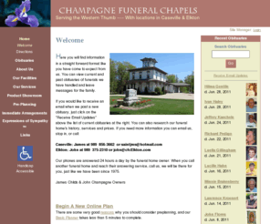 champagnefuneralchapel.com: Champagne Funeral Chapels : Elkton, Michigan (MI)
Champagne Funeral Chapels : Serving the Western Thumb   ----      
With locations in Caseville & Elkton