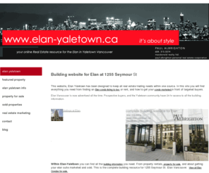 elan-yaletown.ca: All condos for sale at 1255 Seymour St Elan Vancouver | elan 1255 Seymour St -
See all the listings at Elan Yaletown.ca, full building bio, floor plans, photos and more