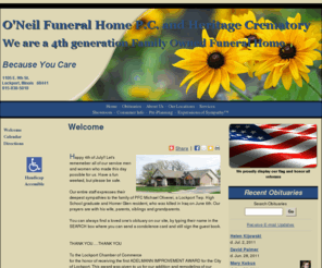 oneilfuneralhome.com: O'Neil Funeral Home P.C. and Heritage Crematory : Lockport, Illinois (IL)
O'Neil Funeral Home P.C. and Heritage Crematory : Because You Care
We are a 4th generation Family Owned Business