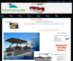 tamarackelectricboats.com: Tamarack Lake Electric Boat Company - Solar Electric Boat
Tamarack Lake Electric Boat Company is a manufacturer of solar electric boats powered by electric outboard motor and use solar energy