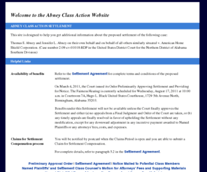 abneyclassaction.com: Abney Class Action Website
