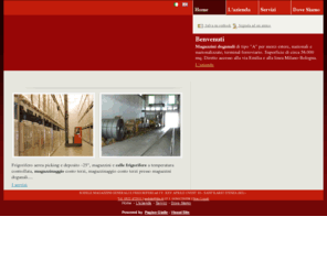 magazzinisodele.com: SODELE MAGAZZINI GENERALI E FRIGORIFERI srl - Magazzini - Sant'Ilario d'Enza (Reggio Emilia) - Visual Site
Magazzini doganali di tipo "A" per merci estere, nazionali e nazionalizzate; terminal ferroviario. Superficie di circa 56.000 mq.