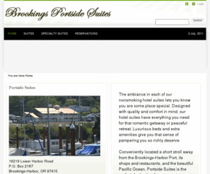 destinationbrookings.com: Brookings Portside Suites
Conveniently located a short stroll away from the Brookings-Harbor Port, shops, restaurants and the beautiful Pacific Ocean, Portside Suites is the perfect destination