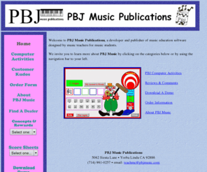 pbjmusic.com: PBJ Music Home
PBJ Music Home Page / music education software