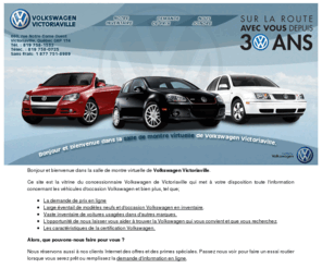 vwvictoriaville.com: Bienvenue - Volkswagen Victoriaville - auto123.com - Volkswagen
Volkswagen Victoriaville - auto123.com - Dépositaire de voitures neuves de marque Volkswagen, de camionnettes et de voitures d'occasion, détaillant de pièces, de service de location et d'entretien de Volkswagen à Victoriaville, Québec, Canada